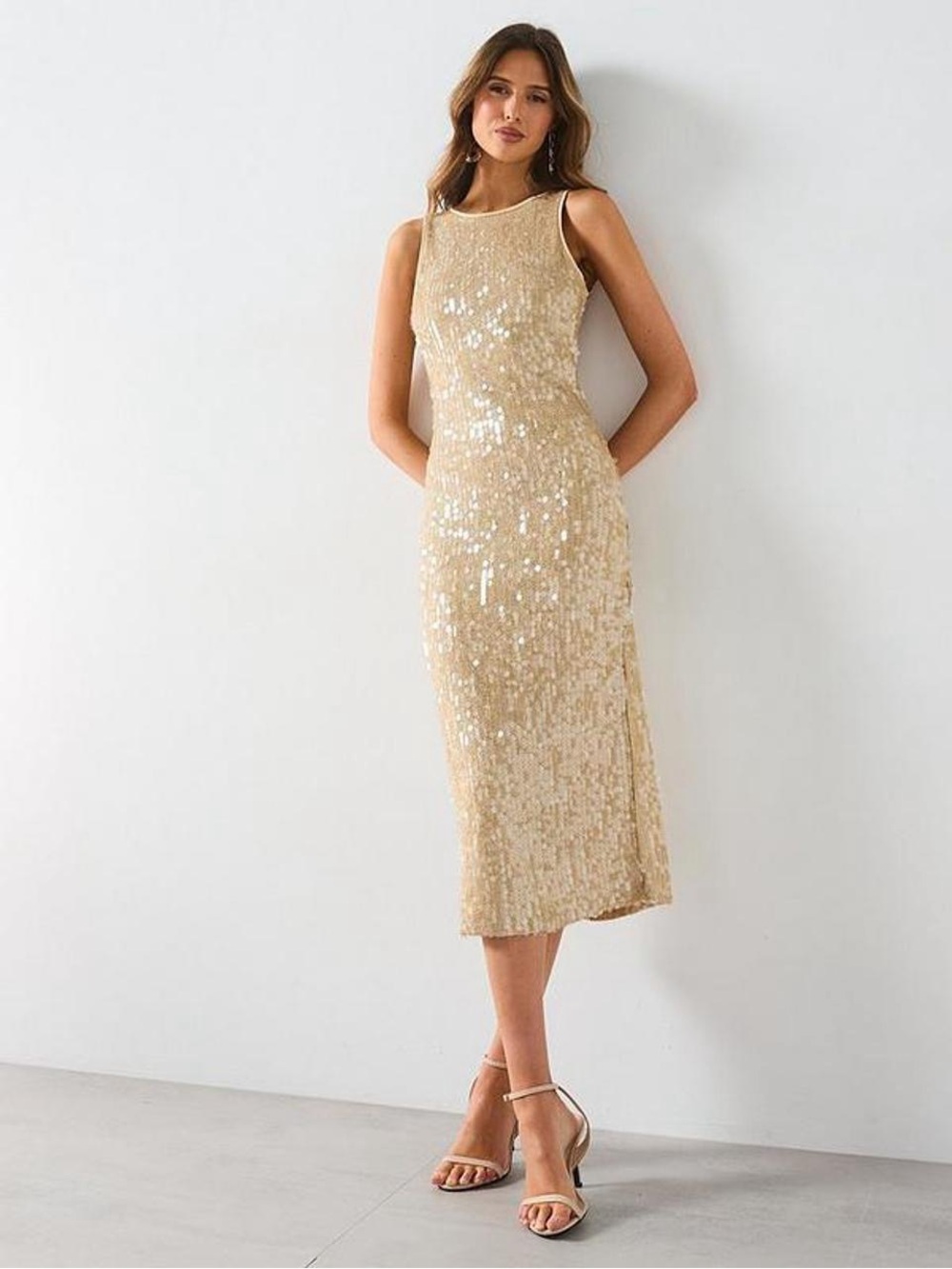 Mango Hold Sequin Midi Dress